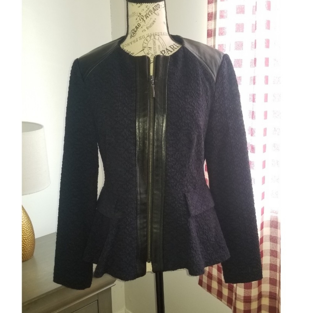Nanette Lepore Collarless Navy Blazer